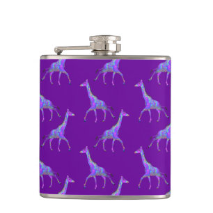 Funkelnhippie-Art-lila Giraffe Flachmann