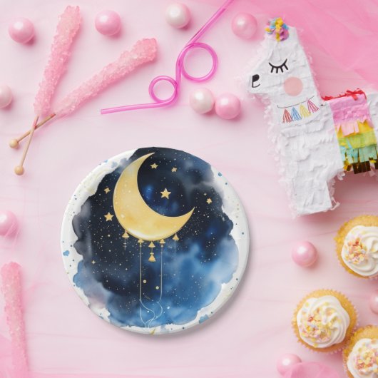 Funkelnight Sky Baby Dusche Pappteller (Party)