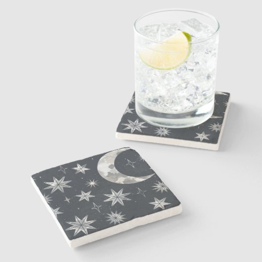 Funkelnight Sky Steinuntersetzer (Seitenansicht)