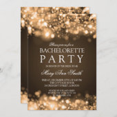 Funkelnlicht-Goldeleganter Junggeselinnen-Abschied Einladung (Vorne/Hinten)
