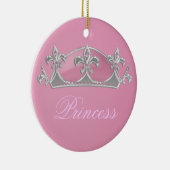 Funkelnrosa Prinzessin Faux Crown mit Diamanten Keramik Ornament (Rechts)