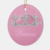 Funkelnrosa Prinzessin Faux Crown mit Diamanten Keramik Ornament (Links)