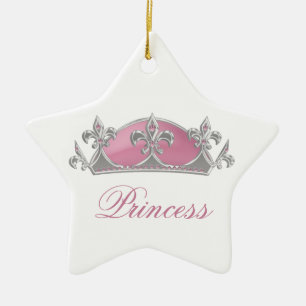 Funkelnrosa Prinzessin Faux Crown mit Diamanten Keramikornament