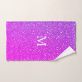 Funkelrosa Glitzer Ombre Monogram Initial Niedlich Handtuch (Handtuch)