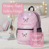 Funkelrosa Schmetterlingsträume Bedruckter Rucksack