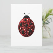 Funkelrote Glitzern Ladybird Ladybug Einladung (Stehend Vorderseite)