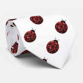 Funkelrote Glitzern Ladybird Ladybug-Muster Krawatte (Gerollt)