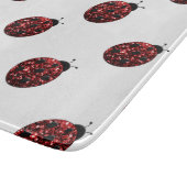 Funkelrote Glitzern Ladybird Ladybug-Muster Schneidebrett (Ecke)