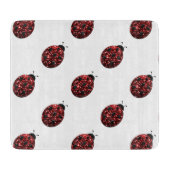 Funkelrote Glitzern Ladybird Ladybug-Muster Schneidebrett (Vorderseite)