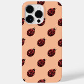 Funkelrote Glitzern Ladybug-Musterpfirsich Case-Mate iPhone Hülle (Rückseite)
