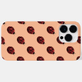Funkelrote Glitzern Ladybug-Musterpfirsich Case-Mate iPhone Hülle (Rückseite (Horizontal))