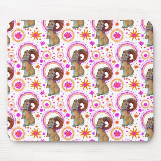 Funkelsonne in Orange und Button Mousepad (Vorne)