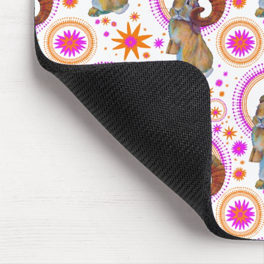 Funkelsonne in Orange und Button Mousepad (Ecke)