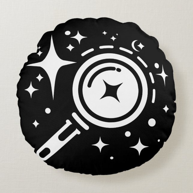 Funkelsterne, Leuchtturm der grenzenlosen digitale Rundes Kissen (Vorderseite)