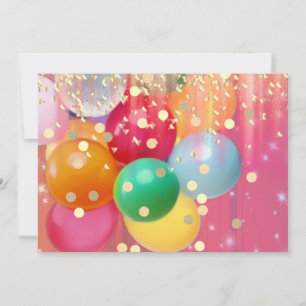Funken und Luftballons  Mitteilungskarte