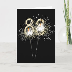 Funken zum 88. Geburtstag auf Schwarz Karte