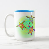 Funkenfarbene Schildkröten Zweifarbige Tasse (Links)