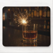 Funkensprühendes in einem Glas Whiskey Mousepad (Vorne)