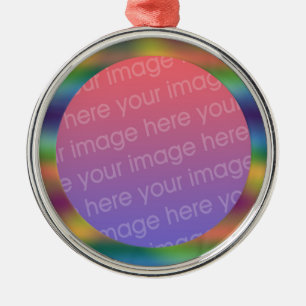 Funker Regenbogengradientenrahmen Foto Ornament Aus Metall