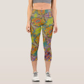 Funkes Retromuster Capri Leggings (Vorderseite)
