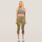 Funkes Retromuster Capri Leggings (Vorderseite)