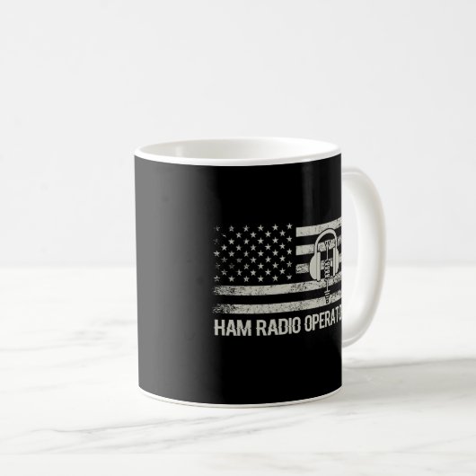 Funkflagge Amateur Ham Kaffeetasse (VorderseiteRechts)