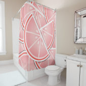 Funkrosa Grapefruitkeile Duschvorhang (Beispiel)