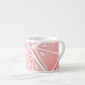 Funkrosa Grapefruitkeile Espressotasse (Vorderseite Rechts)