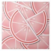 Funkrosa Grapefruitkeile Fliese (Vorderseite)