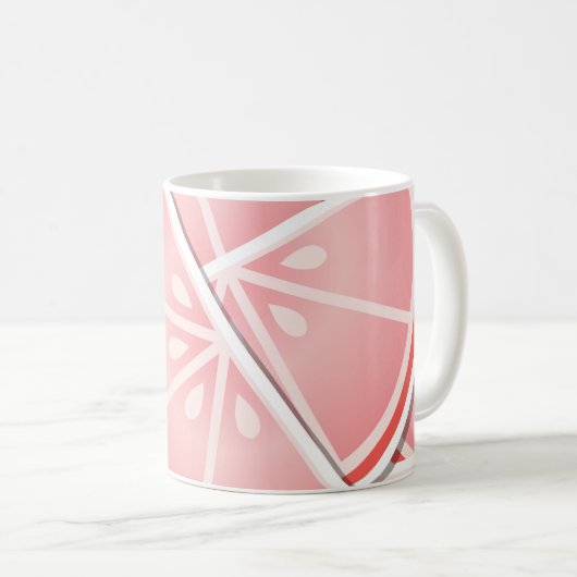 Funkrosa Grapefruitkeile Kaffeetasse (VorderseiteRechts)