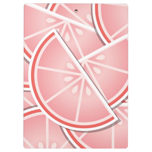 Funkrosa Grapefruitkeile Klemmbrett (Rückseite)