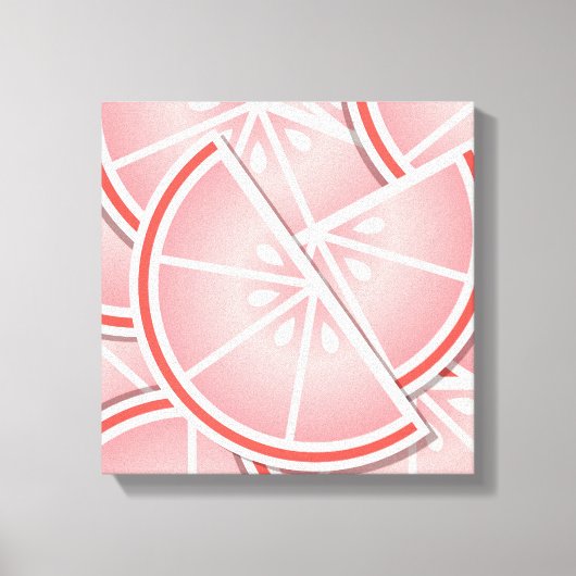 Funkrosa Grapefruitkeile Leinwanddruck (Vorderseite)