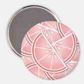 Funkrosa Grapefruitkeile Magnet (Vorderseite/Rückseite)