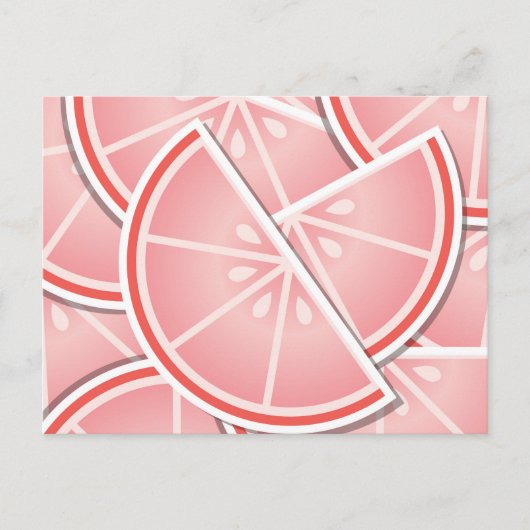 Funkrosa Grapefruitkeile Postkarte (Vorderseite)