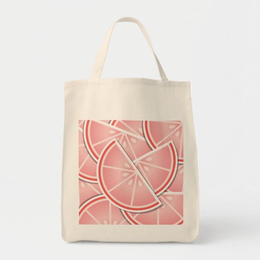 Funkrosa Grapefruitkeile Tragetasche (Vorne)