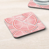 Funkrosa Grapefruitkeile Untersetzer (Linke Seite)