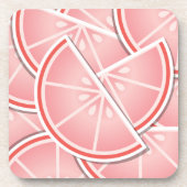 Funkrosa Grapefruitkeile Untersetzer (Vorderseite)