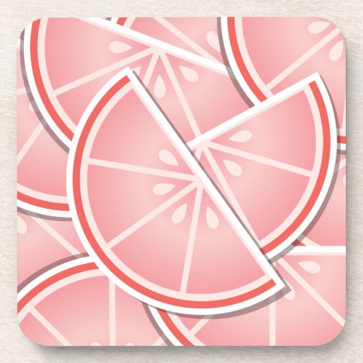 Funkrosa Grapefruitkeile Untersetzer (Vorderseite)