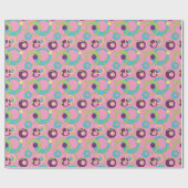 Funkrosa Kreise - Wrapping Paper Geschenkpapier (Flach)