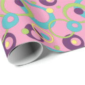 Funkrosa Kreise - Wrapping Paper Geschenkpapier (Rolleneckpunkt)