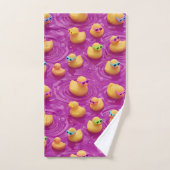 Funkschwarzes Gummienten-Muster-Badehandtuch, süß Badhandtuch Set (Handtuch)