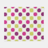 Funkt Retro grüne und violette Punkte Fleecedecke (Vorderseite (Horizontal))
