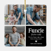 Funktion 3 Foto Collage Definition Niedlich Weihna Keramikornament (Rückseite)