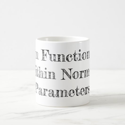 Funktion innerhalb der normalen Parameter Kaffeetasse (Mittel)