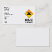 Funktion ist für Leute, die nicht Polizei arbeiten Visitenkarte (Vorne/Hinten)