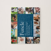 Funktion Onkel Definition Foto Collage Blau Puzzle (Vertikal)