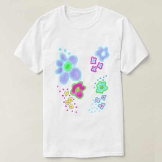 Funktionale abstrakte Blumen tragbare Kunst T-Shirt (Design vorne)