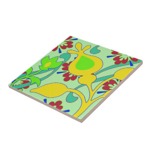 Funktionale abstrakte Vintage-Blumen Fliese