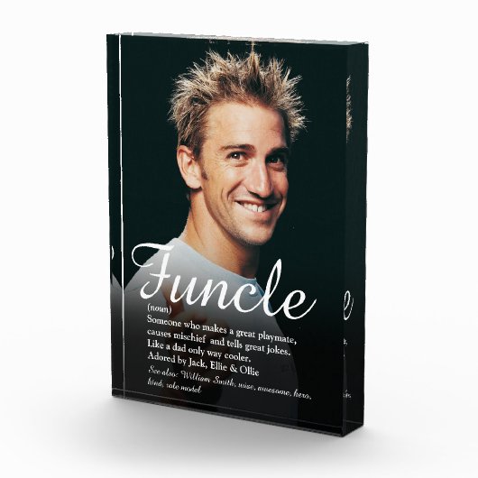 Funktionale Coole Fun Onkel Elegantes Skript Fotoblock (Rechts)