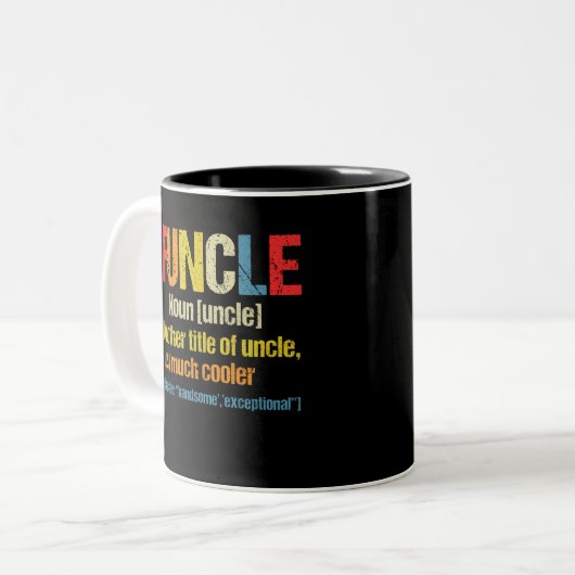Funktionale Definition lustiges Geschenk für Onkel Zweifarbige Tasse (Vorderseite Links)